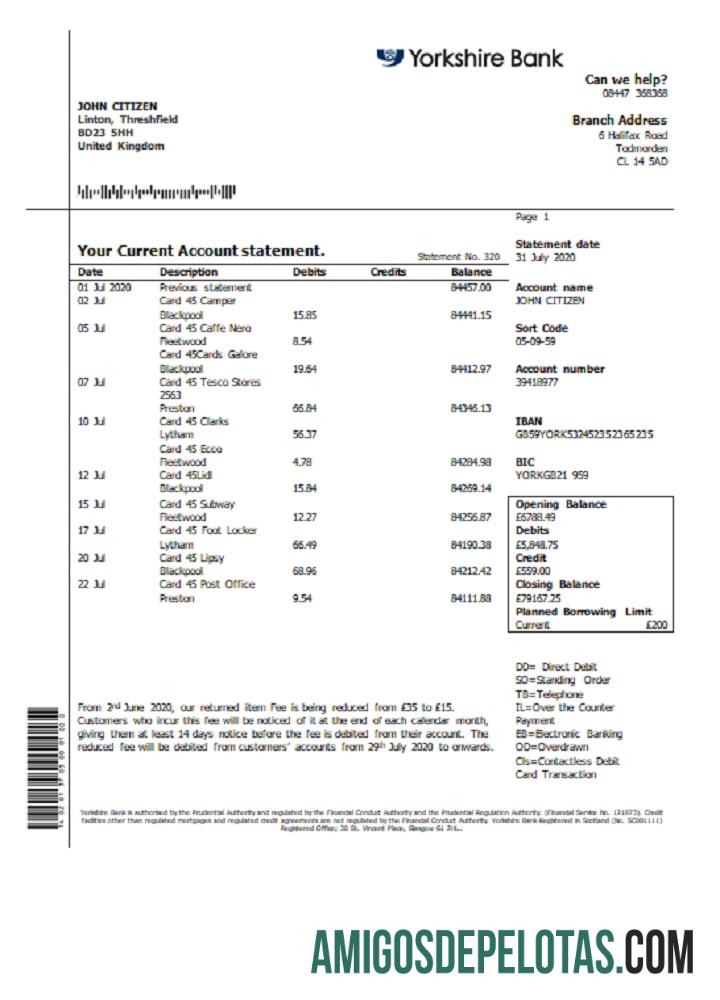 Versão 2 do Yorkshire do Reino Unido exemplo